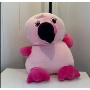 Pink Flamingo Plush Stuffed Animal Soft Squishy Bird‎ Toy 12 Inch Pink Black